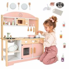 Detská drevená kuchynka Modern Classic 82 cm – ružová (1)