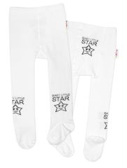 Baby Nellys Dětské punčocháče bavlněné, Baby LITTLE STAR, bílé, 1ks