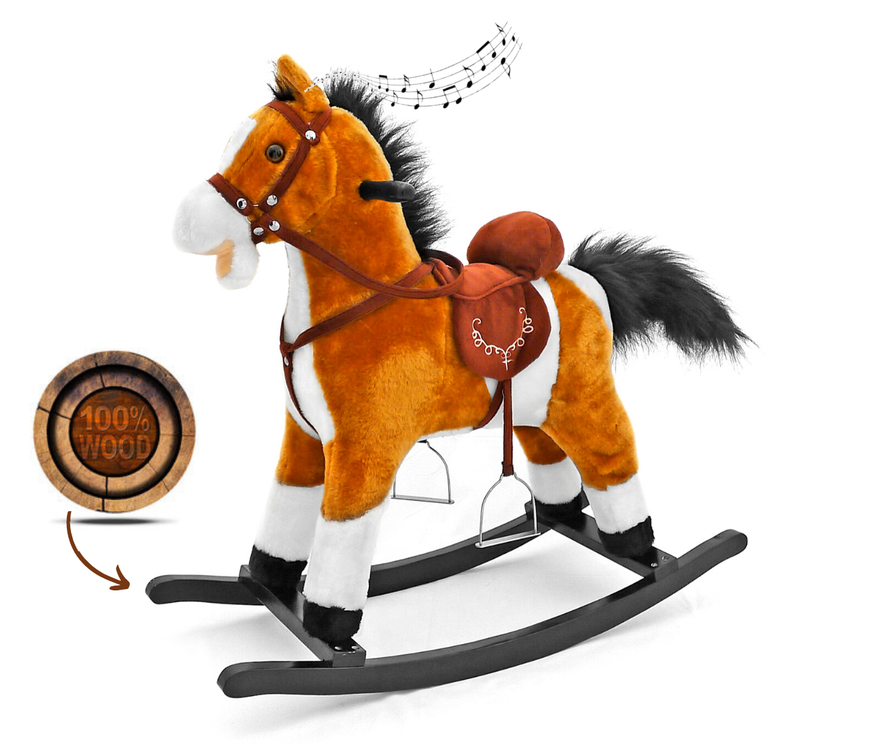 Hojdací koník Mustang Light Brown – Milly Mally