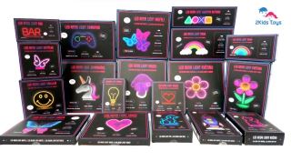 2Kids Toys LED NEON LIGHT lampička Jednorožec ružovobiely (2)