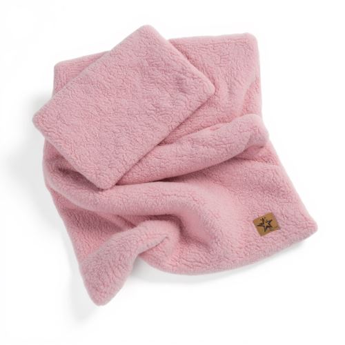 2D súprava vankúš a prikrývka Boucle 35x30cm + 55x75cm - pudrovo ružová (1)