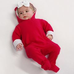 Baby Nellys Kojenecký teplákový overal s kapucí Teddy - hořčicový (1)