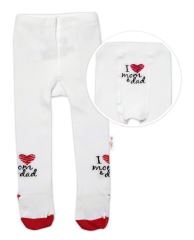 Baby Nellys Bavlněné punčocháče I love mom & dad - červené (5)
