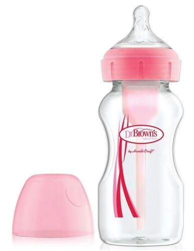 Dr.Browns fľaša antikolik Options + široké hrdlo- 270ml, ružová