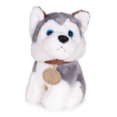 Plyšový psík husky v kabelke, plyšová hračka pre deti + kefka na úpravu srsti (5)