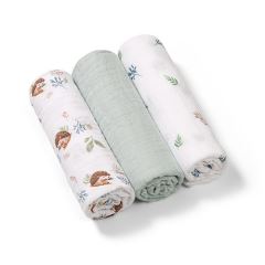 Mušelínové plienky BabyOno, Super Soft mentolové 100% bavlna, 3 ks x 70x70 cm, Ježko Mušelínové plienky BabyOno, Super Soft mentolové 100% bavlna, 3 ks x 70x70 cm, Ježko