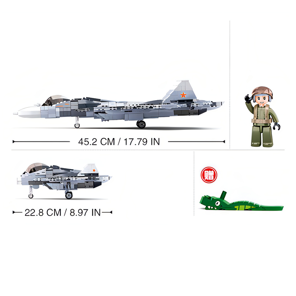 Sluban Model Bricks M38-B0986 Prúdové stíhacie lietadlo Su-57 2 v 1