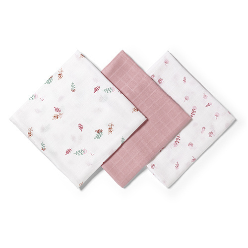 Mušelínové plienky BabyOno, Super Soft ružové, 100% bavlna, 3 ks x 70x70 cm, Nature