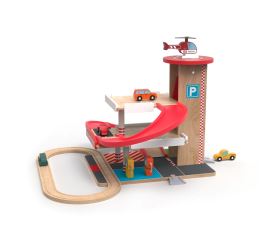 2Kids Toys Drevená garáž s vláčikodráhou (3)