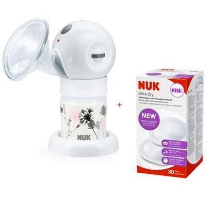 NUK Elektrická odsávačka mlieka Luna + vložky do podprsenky 30 ks (1)