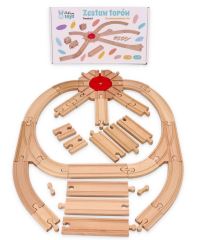 Drevená súprava koľajníc, 37 dielov – Adam Toys (1)
