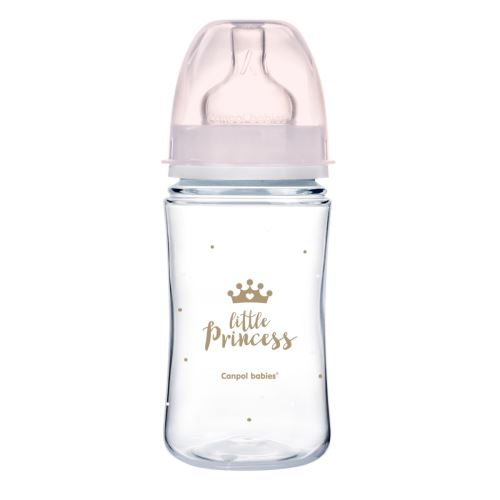Dojenčenská fľaša 240 ml, ROYAL BABY Little Princess antikoliková, ružová