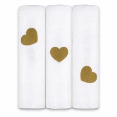 Tetra plienky 3ks DELUX - Gold Love 70 x 80 cm, biele Tetra plienky 3ks DELUX - Gold Love 70 x 80 cm, biele