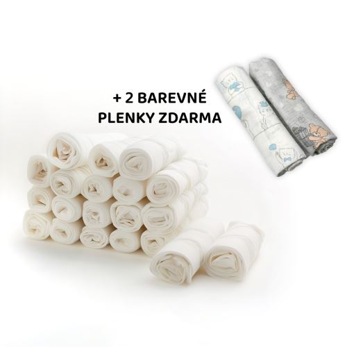 Kvalitné bavlnené plienky TETRA LUX 70x80 cm, 20 ks v balení + 2 zadarmo (3)