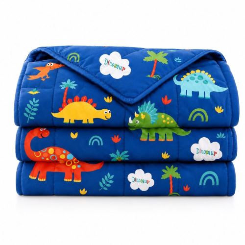 Záťažová deka TULLO Fizjo 3 kg, 100 × 150 cm, modrá s dinosaurami
