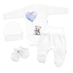 Sada do porodnice pro miminko 4D Teddy Love - bílá/modrá
