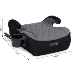 Detský autopodsedák do auta s ISOFIXom a držiakom na nápoje i-Size 125–150 cm, sivý (9)