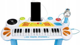 Eco Toys Klávesové organ s mikrofónom mp3 - modré (1)