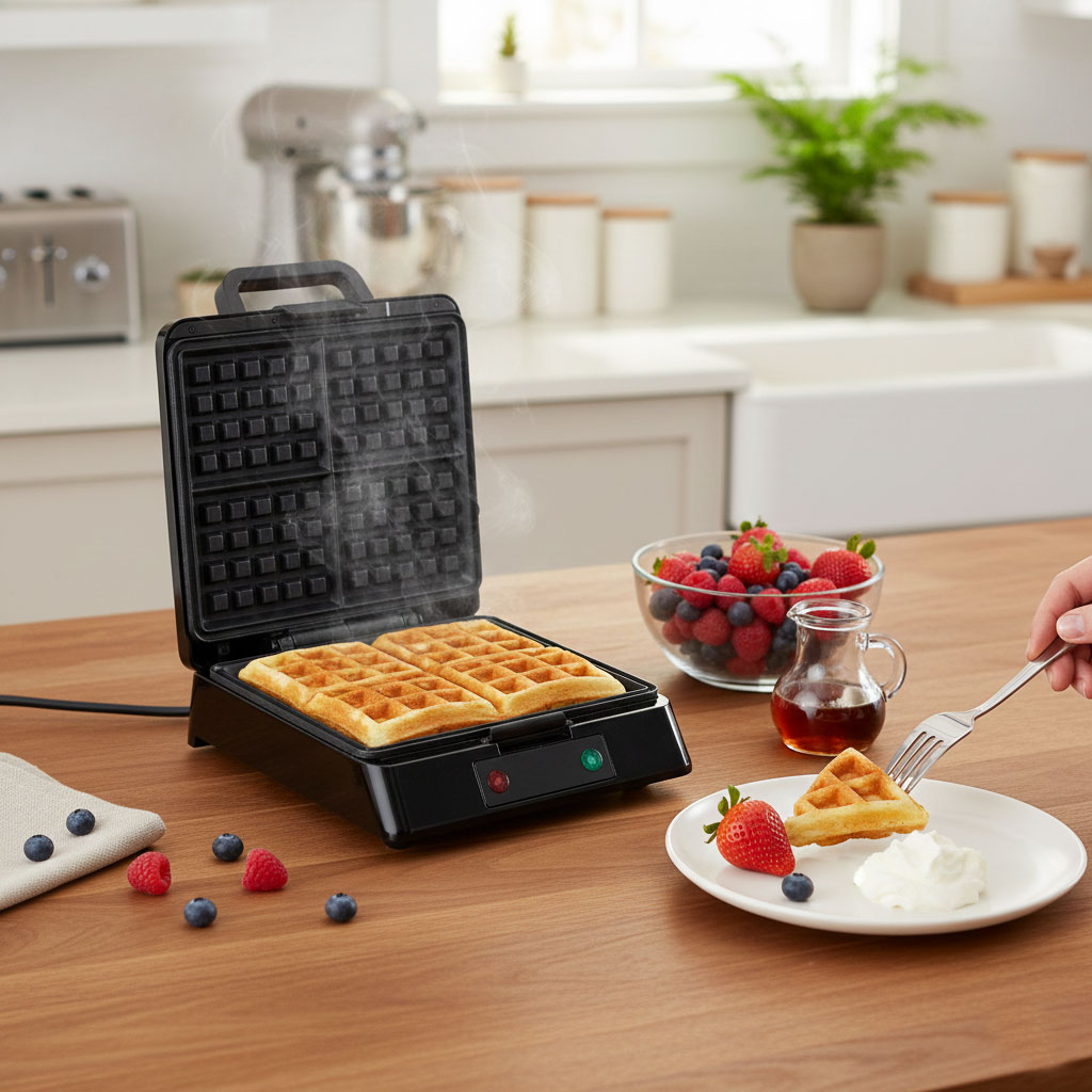 Vaflovač na 4 vafle s nepriľnavým povrchom 1080–1300 W