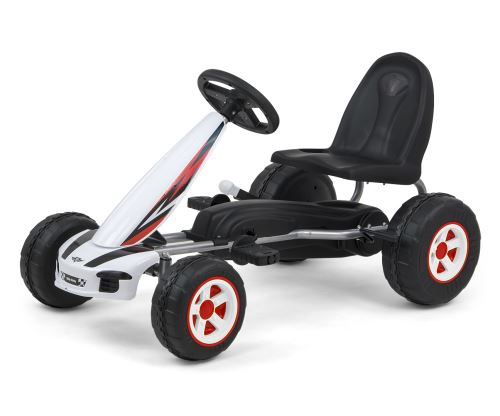 Detská šliapacia motokára Viper - biela, čierna