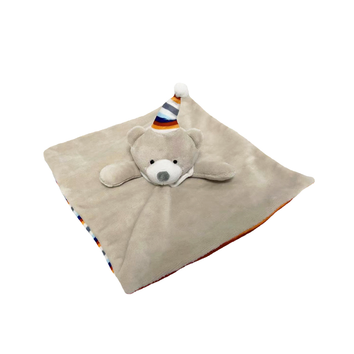 Plyšový maznáčik Medvedík 25×25 cm pre novorodencov, béžový