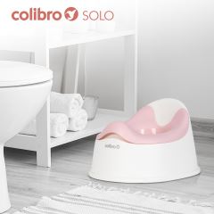 Detský nočník, ergonomický Solo cool – ruzový, biely (1)