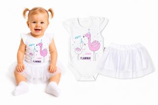 2D sada - body s krátkym rukávom Flaming + tutu suknička, veľ. 80