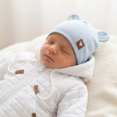 Z & Z Dvojvrstvová bavlnená čiapočka LOVE TEDDY, sv. modrá (4)