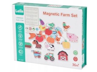Lelin Drevená magnetická sada - 24ks (1)