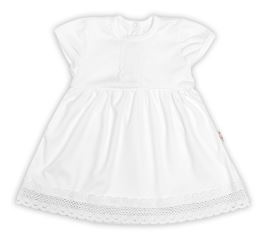 Luxusní šatičky s krajkou SOFIA, krátkým rukávek + čelenka ,2D sada, bíle (3)